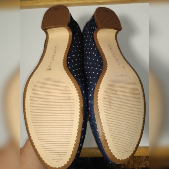 Charter Club denim polkadots flat ballerinas #8 - Picture 7 of 7